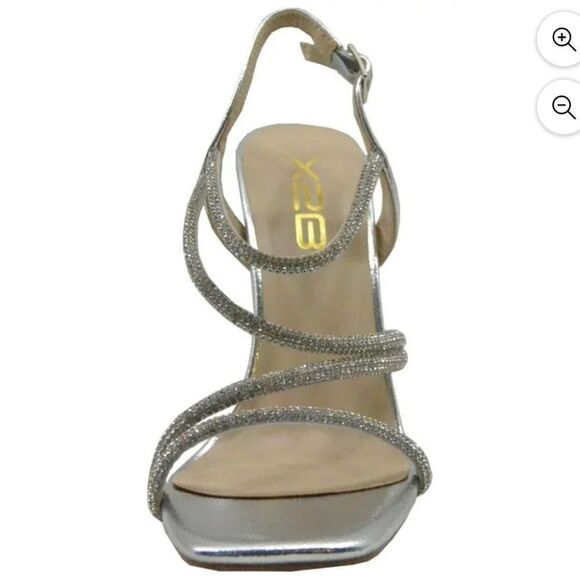 BRAND X2B WOMEN'S ALLYY-5N EMBELLISHED OPEN TOE BLOCK HEEL SANDALS - Picture 7 of 16